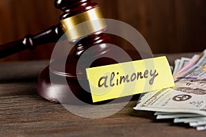 Child support of alimoney. Divorce concept. Alimoney payment.