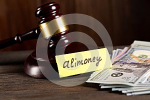 Child support of alimoney. Divorce concept. Alimoney payment.