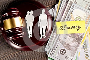 Child support of alimoney. Divorce concept. Alimoney payment.