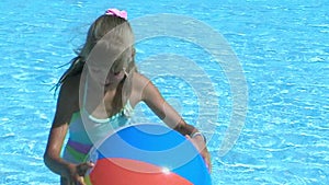 Child swimming in pool