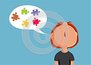 Child Talking with Difficulty Vector Cartoon Illustration