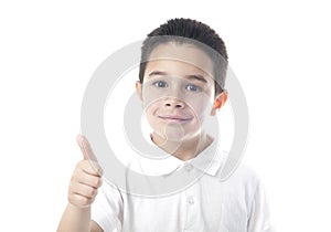 Child with thumbs up