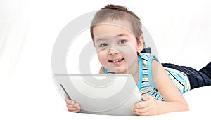 Child with touchpad