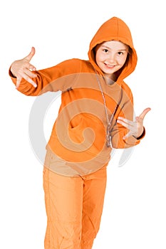 A child in a track suit