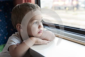 Child travelling by train