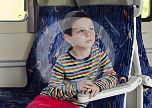 Child travelling on train