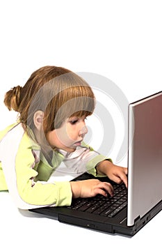 Child typing message