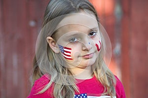Child with USA Painted Face