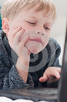 Child using a computer