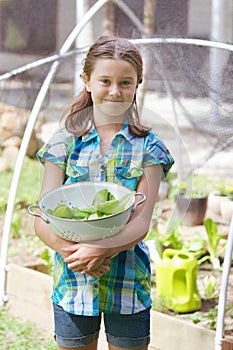 Child in veggie patch