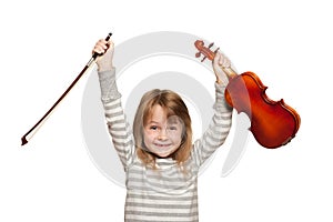 Child with violin photo