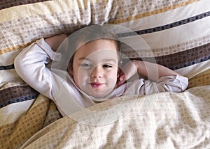 Child waking up in morning