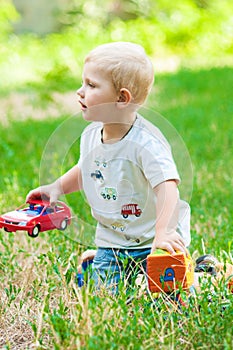 Child walking in the park