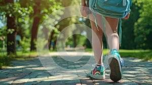 The child with backpack.AI generated image