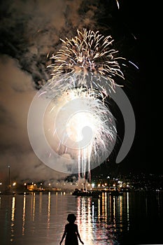 Child Watching Fireworks