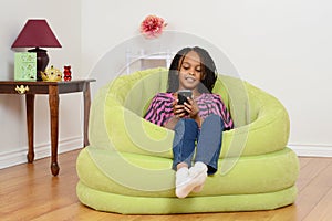 Child watching movie on cell phone