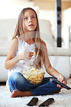 Child watching tv
