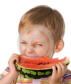 The child with a water-melon