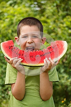 Child with watermelon