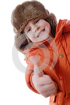 Child wearing winter clothing photo