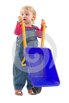 Child with wheelbarrow