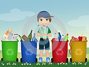 Child who recycles