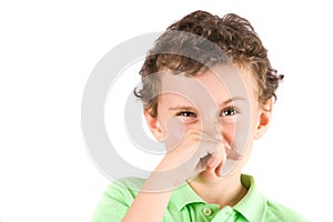 Child wiping his nose