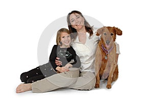 Child, Woman and Dog