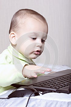 Child working at a computer