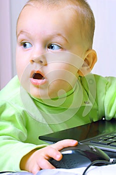 Child working at a computer