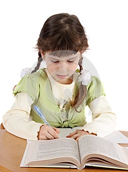 Child writes and reads.