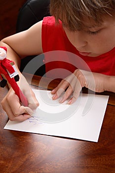Child writing a letter