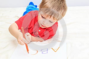 Child writing letters