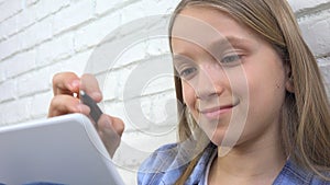 Child Writing, Studying, Thoughtful Kid, Pensive Student Learning Schoolgirl