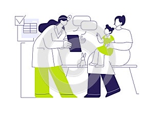 Child yearly health check-up abstract concept vector illustration.