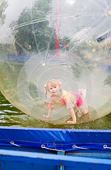 Child in zorb