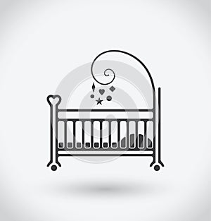 Childbed Icon on white background.