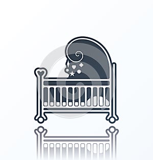 Childbed Icon on white background.