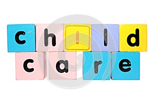 Childcare block letters with clipping path