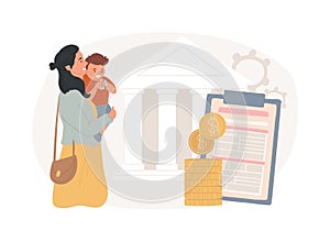 Childcare subsidy isolated concept vector illustration.
