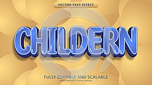 Childern text effect editable eps file