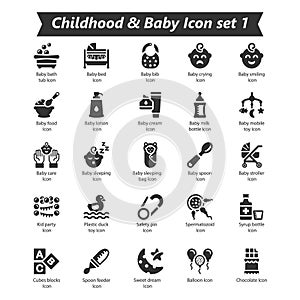 Childhood Baby Icon Set 1