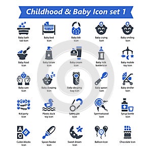 Childhood Baby Icon Set 1