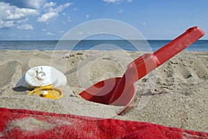 Childhood. beach items and sun