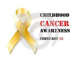 Childhood Cancer Awareness gold ribbon banner