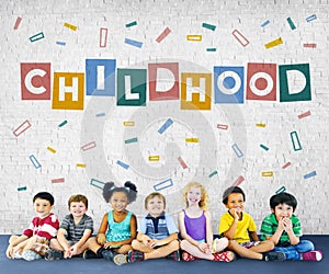 Childhood Children Confetti Cubes Graphic Concept photo