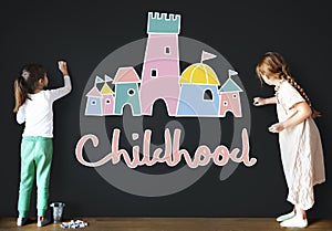 Childhood Children Palace Castle Graphic Concept