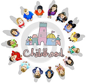 Childhood Children Palace Castle Graphic Concept photo