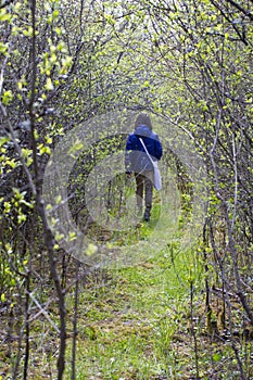 Childhood and freedom for life and nature adventure - child walking