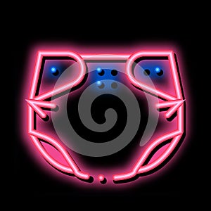 Childhood Nappy neon glow icon illustration